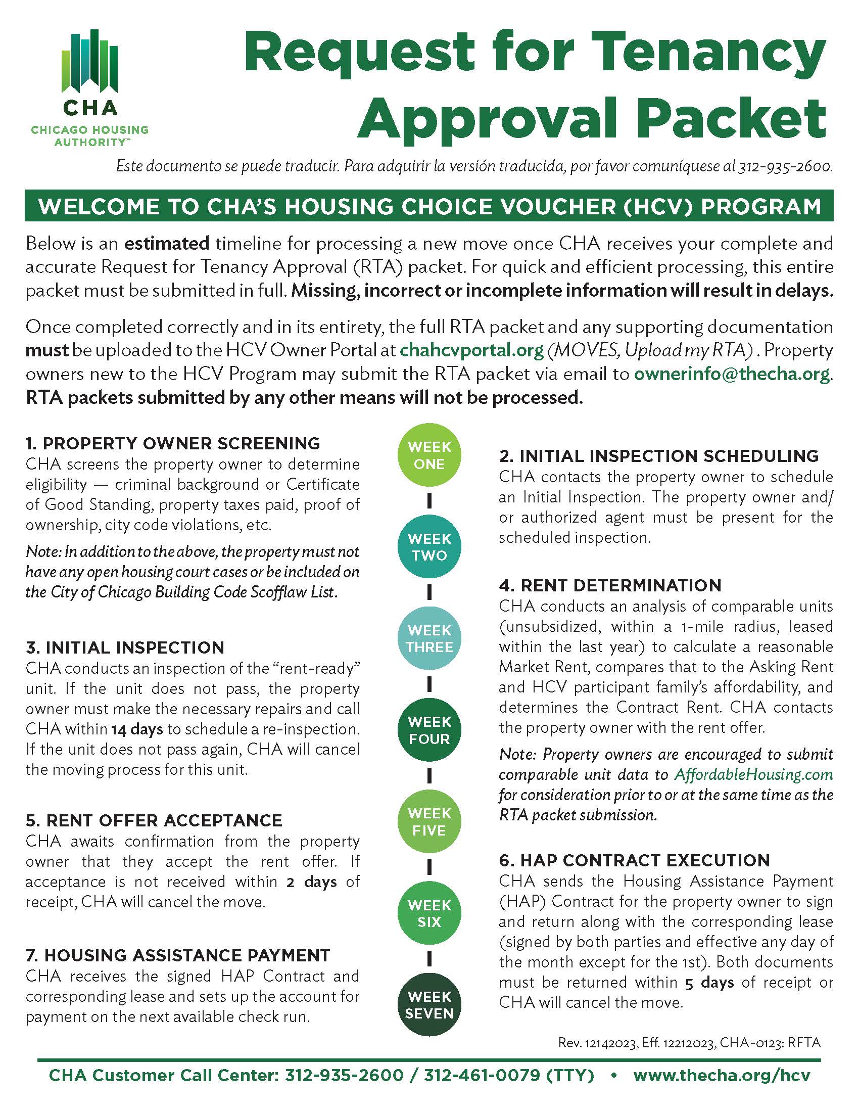 RTA Packet Instructions