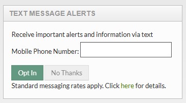 Text Message Alerts Opt In Form